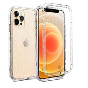 Clear Glitter iPhone Pro Max 12 case!!